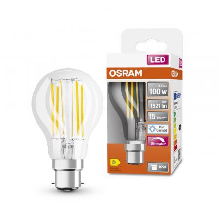 OSRAM B22d LED SUPERSTAR Leuchtmittel leistungsstark dimmbar 11W wie 100W 9500K Tageslichtweiß